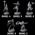 Five Crossbow Ready Rogues Miniature for Dungeons and Dragons, Pathfinder or other TTRPGs