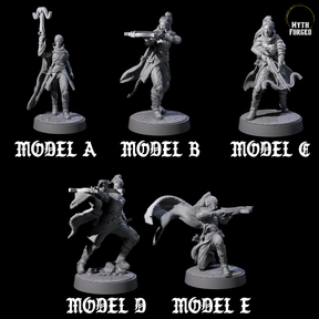 Five Crossbow Ready Rogues Miniature for Dungeons and Dragons, Pathfinder or other TTRPGs