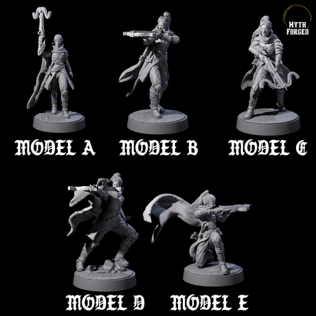 Five Crossbow Ready Rogues Miniature for Dungeons and Dragons, Pathfinder or other TTRPGs