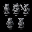 Five Cute Woodland Ursines Miniature for Dungeons and Dragons, Pathfinder or other TTRPGs
