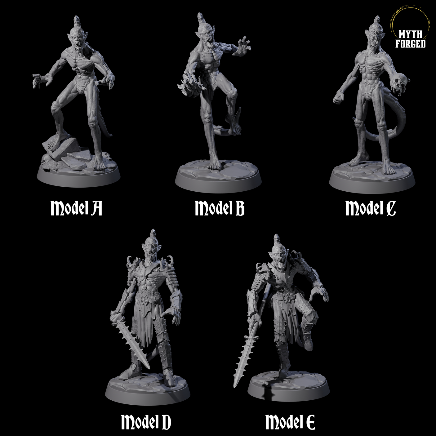 Five Deadly Babau Miniature for Dungeons and Dragons, Pathfinder or other TTRPGs