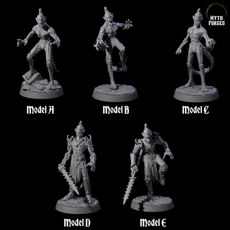 Five Deadly Babau Miniature for Dungeons and Dragons, Pathfinder or other TTRPGs