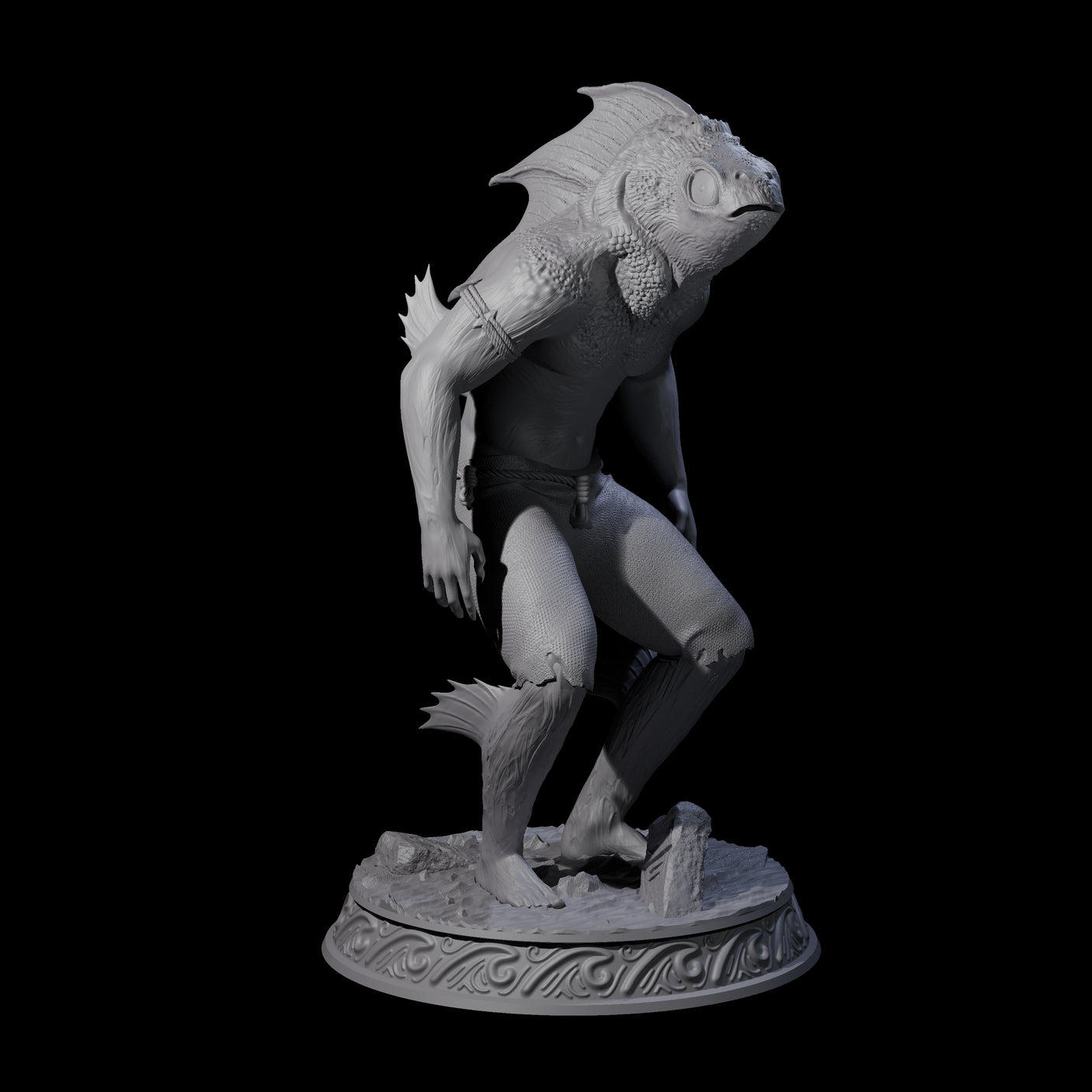 Five Despairing Deep Ones Miniature for Dungeons and Dragons, Pathfinder or other TTRPGs
