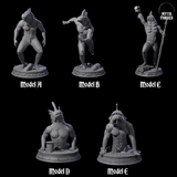 Five Despairing Deep Ones Miniature for Dungeons and Dragons, Pathfinder or other TTRPGs