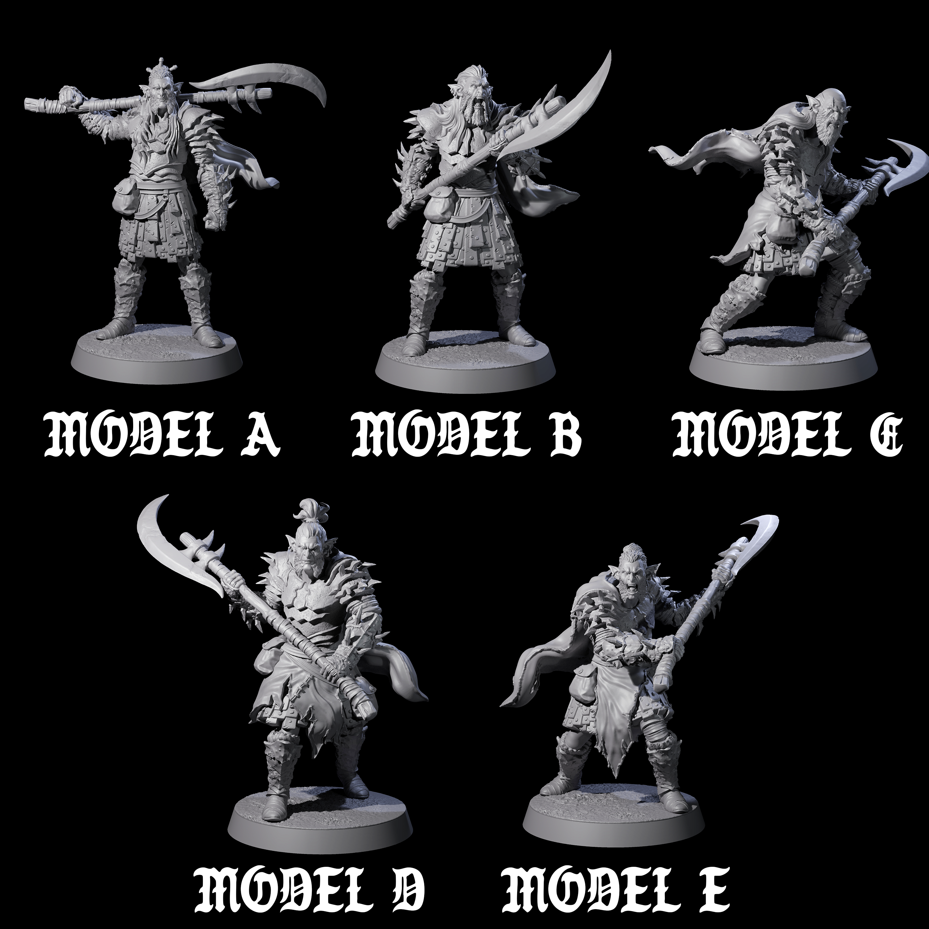 Five Grusome Bugbear Spinecleavers Miniature for Dungeons and Dragons, Pathfinder or other TTRPGs