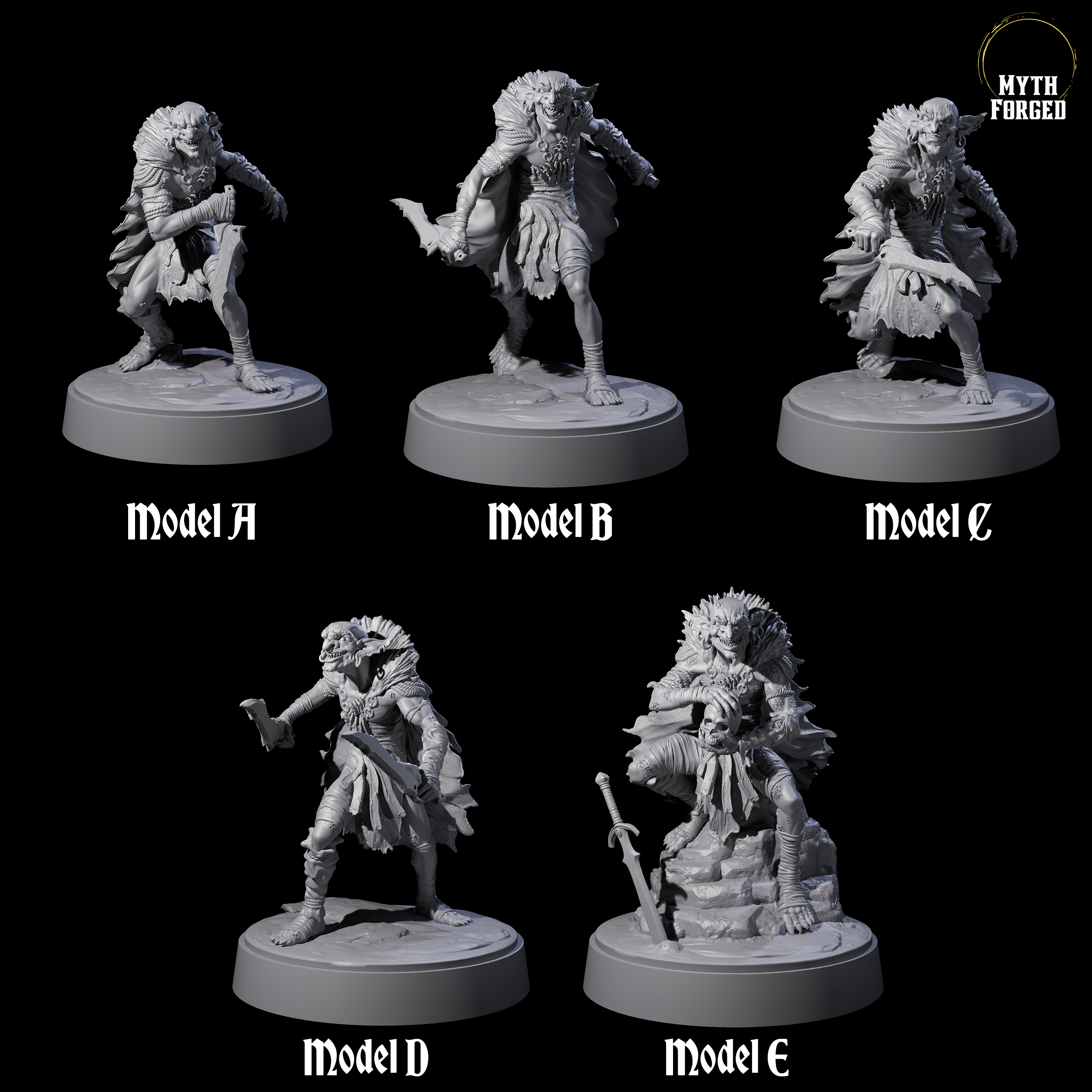 Five Hardy Goblin Scavengers Miniature for Dungeons and Dragons, Pathfinder or other TTRPGs