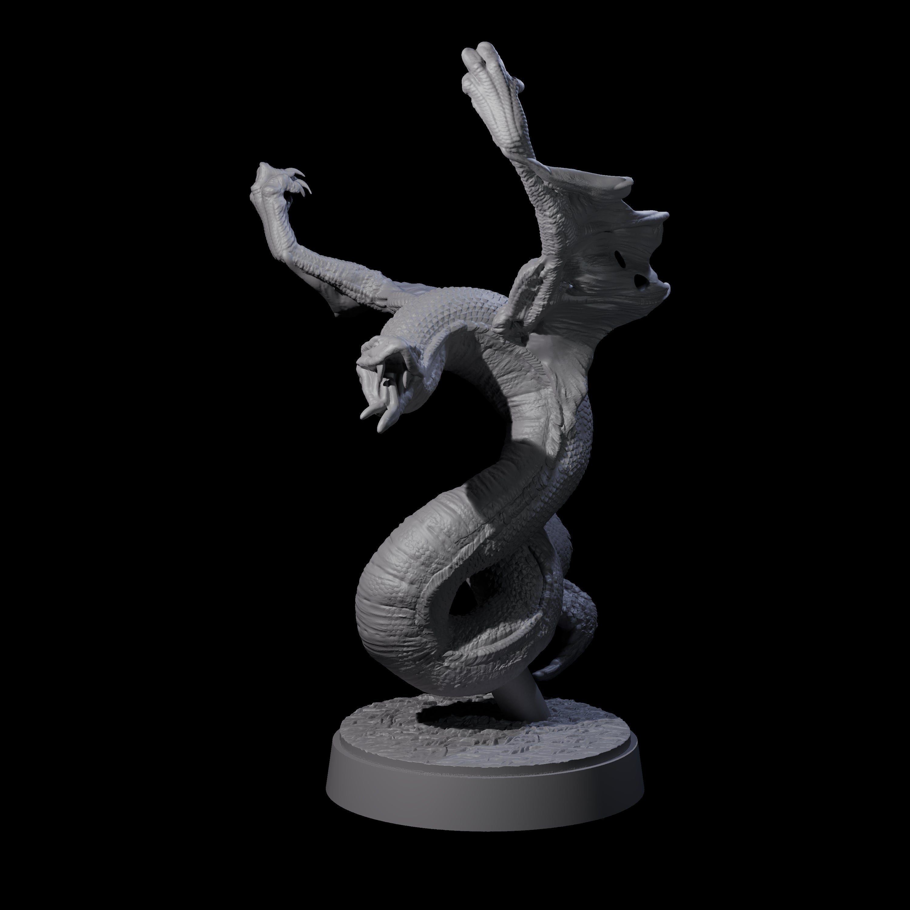 Five Hissing Flying Snakes Miniature for Dungeons and Dragons, Pathfinder or other TTRPGs