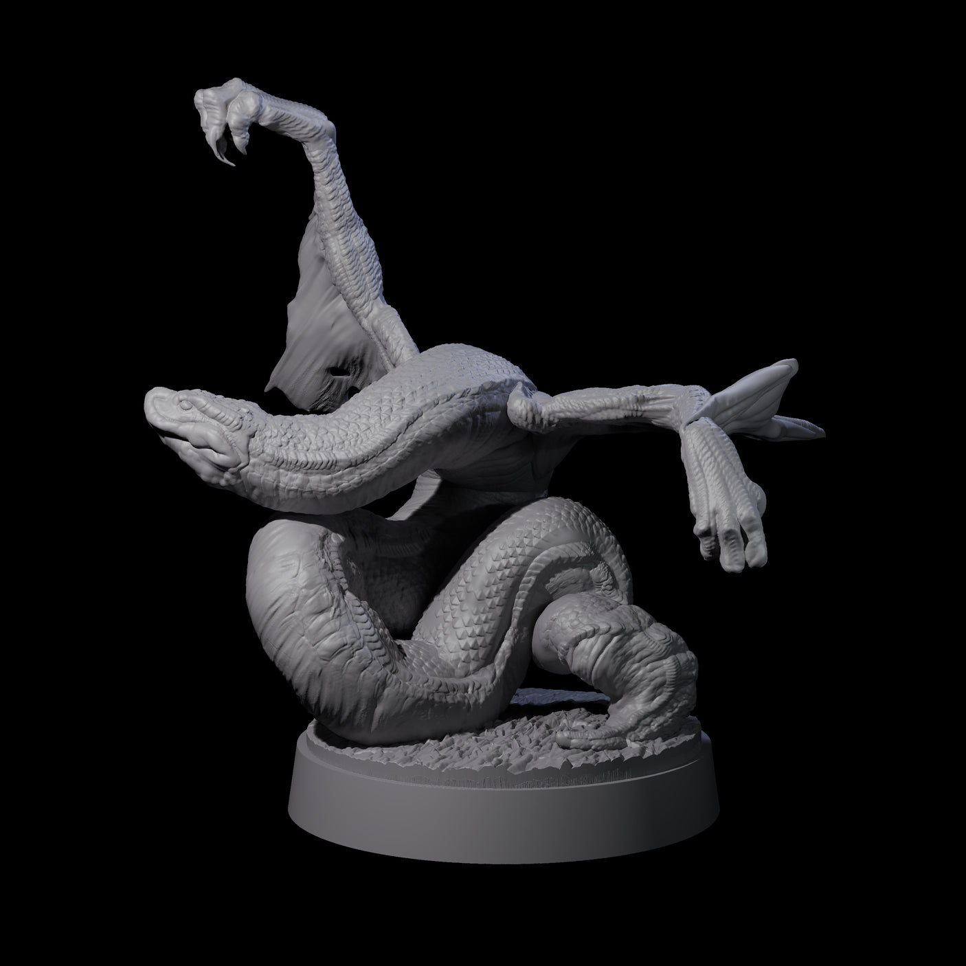 Five Hissing Flying Snakes Miniature for Dungeons and Dragons, Pathfinder or other TTRPGs