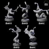 Five Hissing Flying Snakes Miniature for Dungeons and Dragons, Pathfinder or other TTRPGs