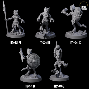 Five Intrepid Kobolds Miniature for Dungeons and Dragons, Pathfinder or other TTRPGs