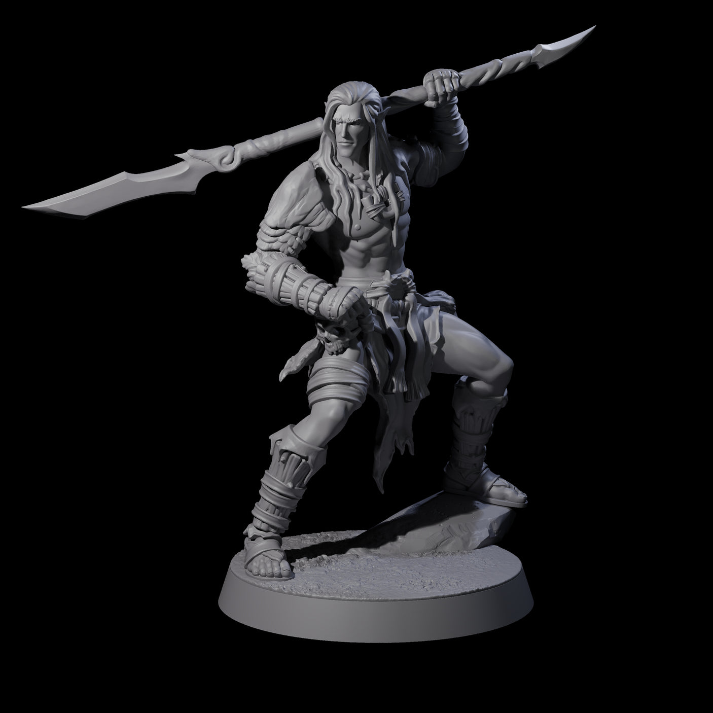 Five Muscular Elf Forest Guardians Miniature for Dungeons and Dragons, Pathfinder or other TTRPGs