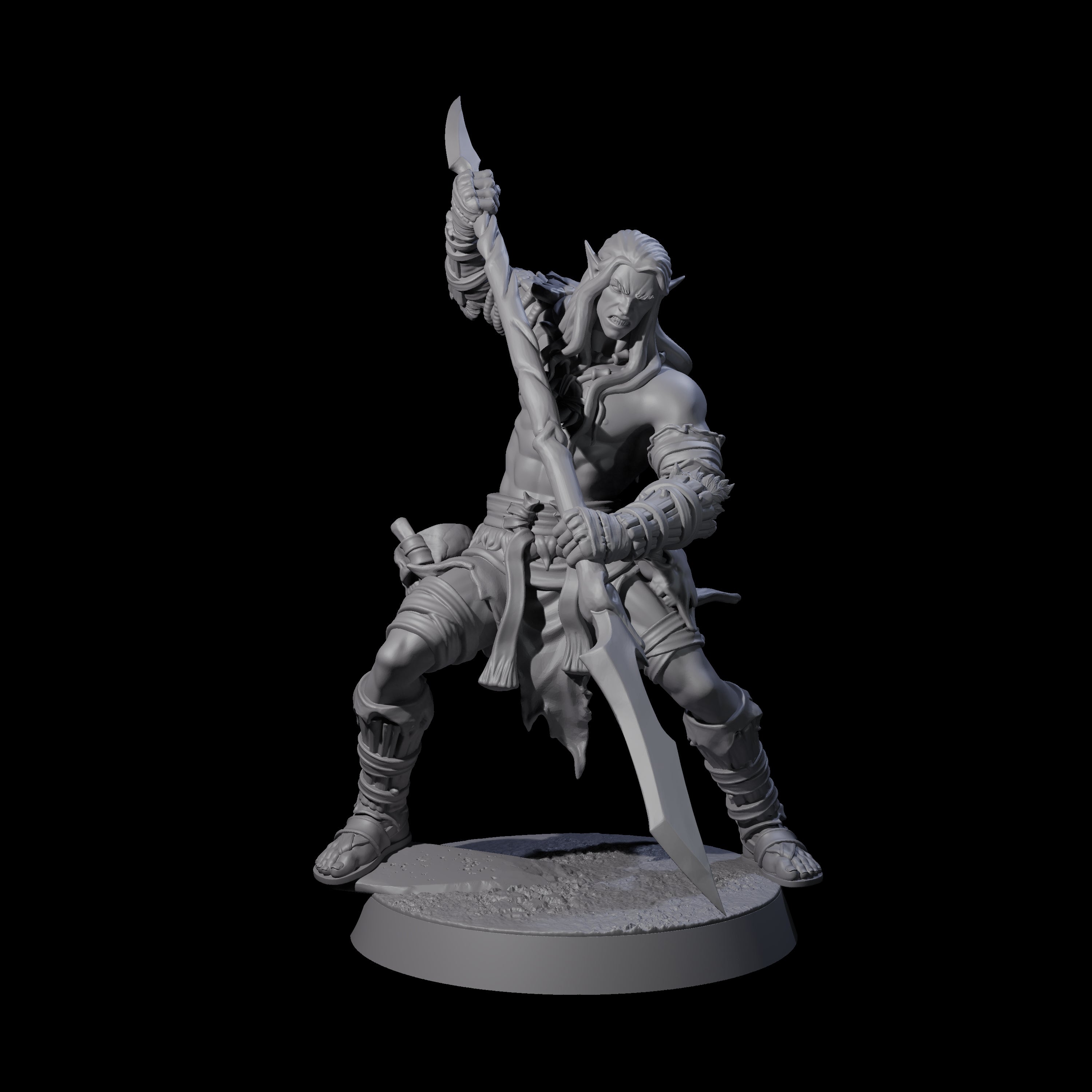 Five Muscular Elf Forest Guardians Miniature for Dungeons and Dragons, Pathfinder or other TTRPGs