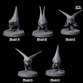 Five Pecking Abyssal Chickens Miniature for Dungeons and Dragons, Pathfinder or other TTRPGs