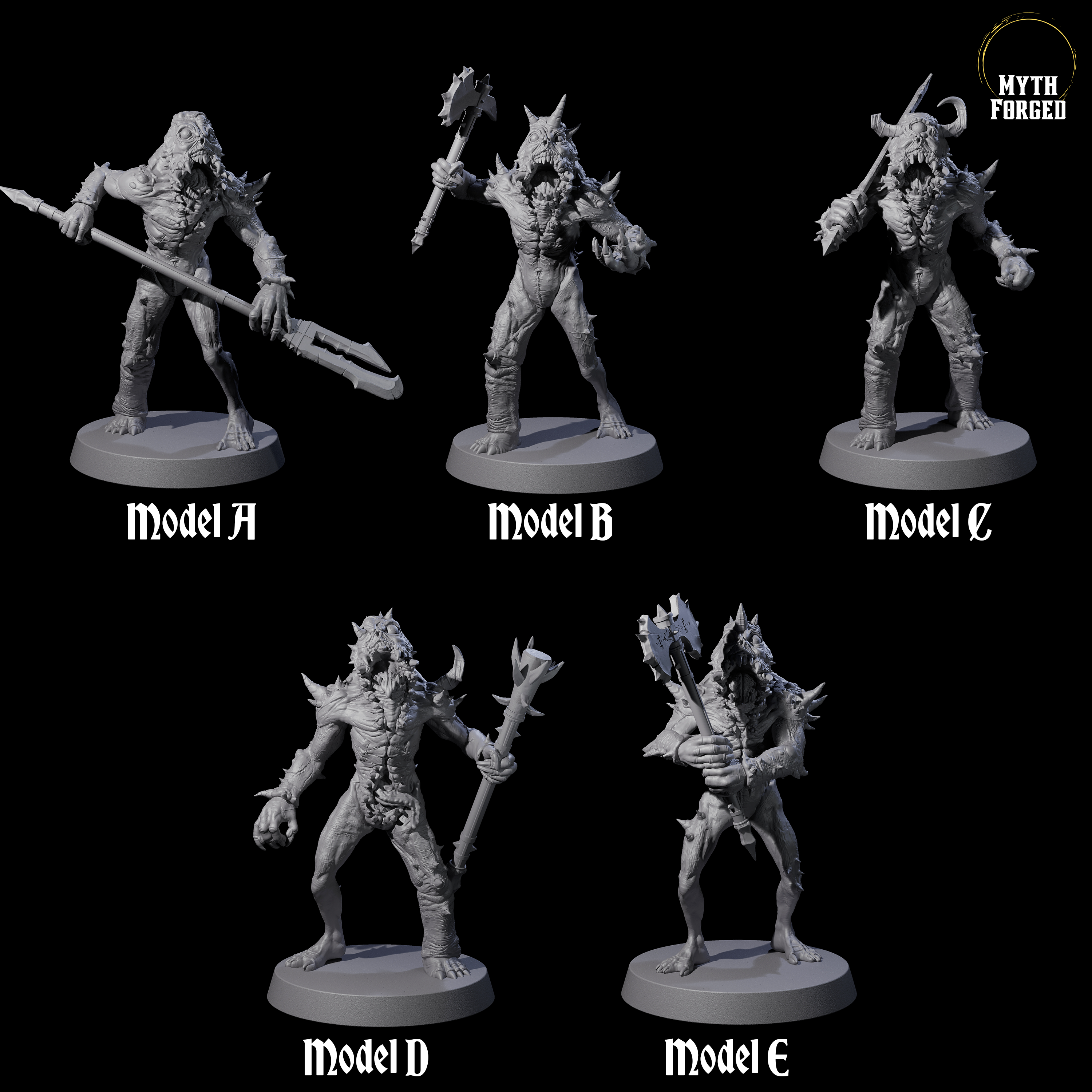 Five Plagued Rutterkin Miniature for Dungeons and Dragons, Pathfinder or other TTRPGs