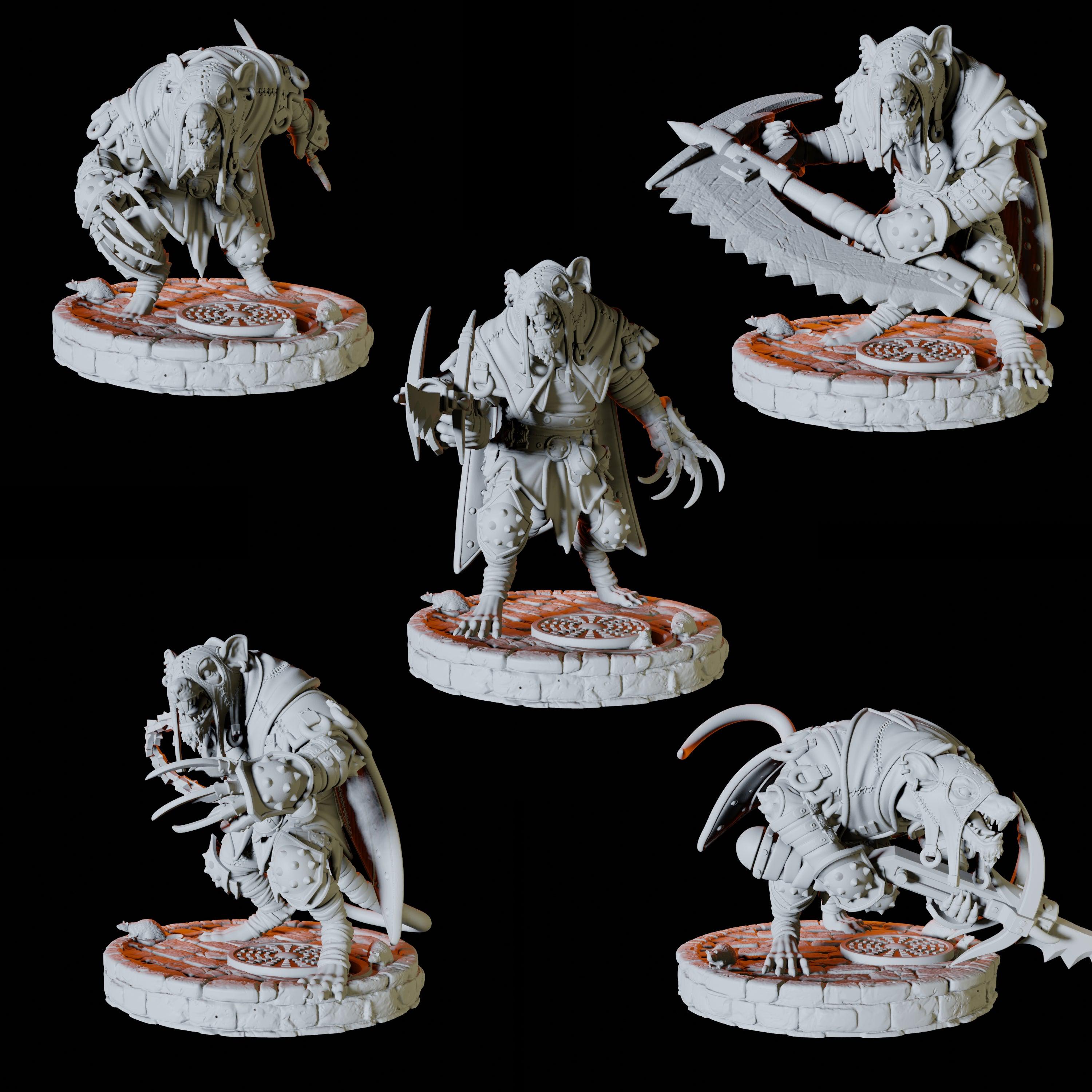 Five Ratfolk Assassins Miniature for Dungeons and Dragons, Pathfinder or other TTRPGs