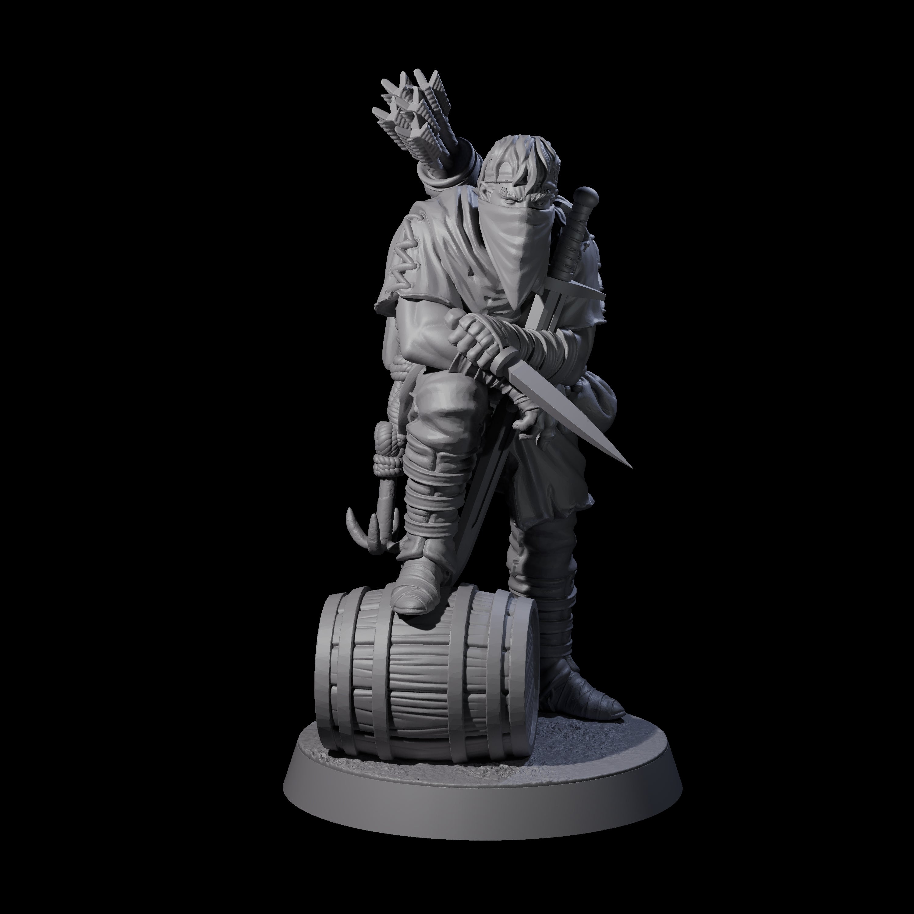 Five Rough Road Bandits Miniature for Dungeons and Dragons, Pathfinder or other TTRPGs
