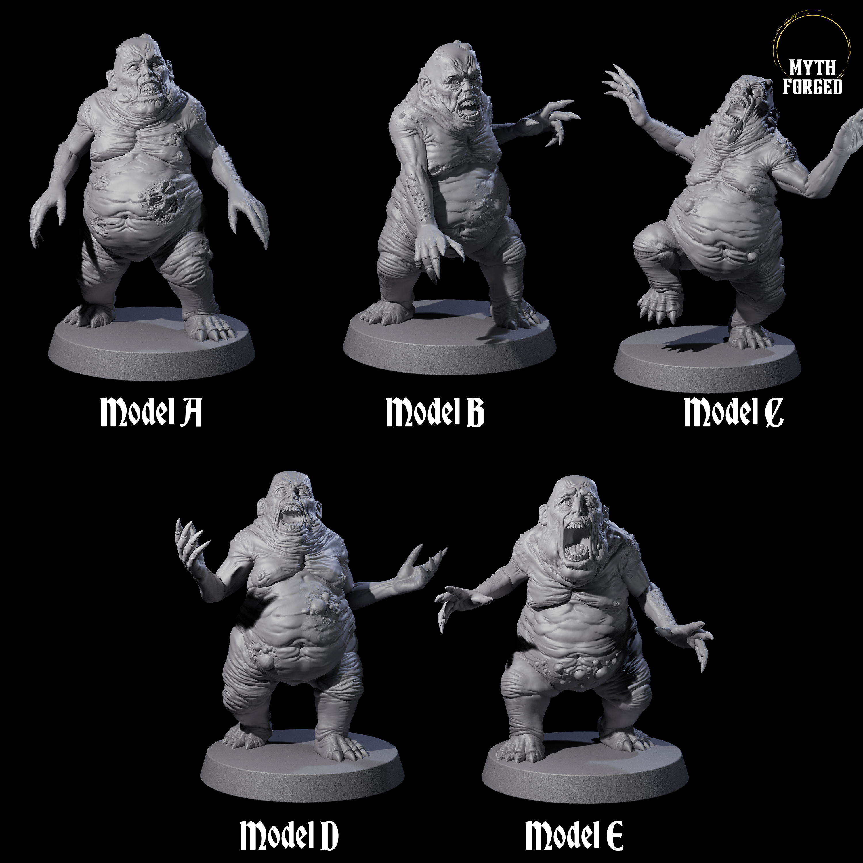 Five Screaming Manes Miniature for Dungeons and Dragons, Pathfinder or other TTRPGs