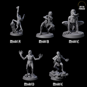 Five Screeching Ghouls Miniature for Dungeons and Dragons, Pathfinder or other TTRPGs
