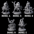 Five Sculking Marsh Archers Miniature for Dungeons and Dragons, Pathfinder or other TTRPGs
