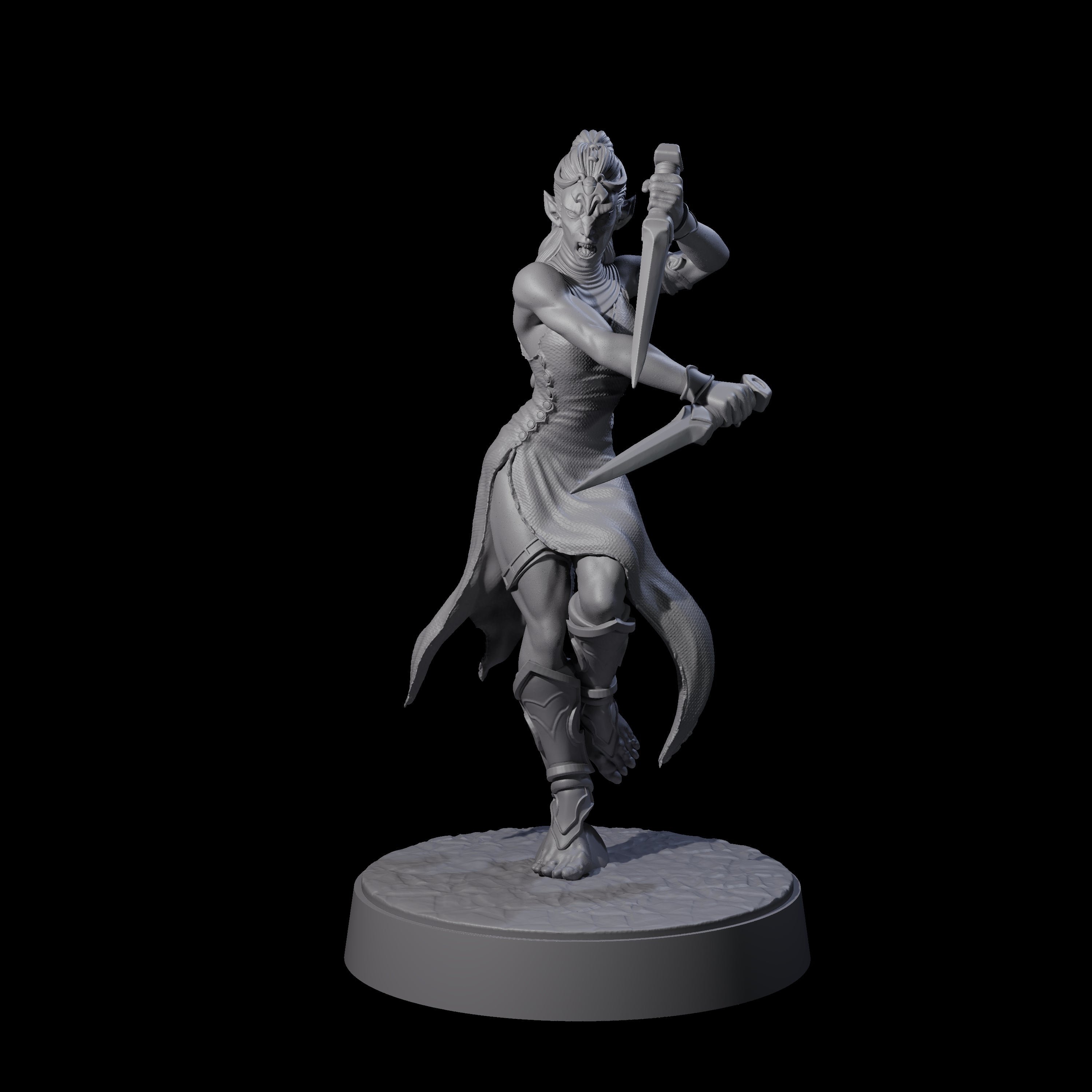 Five Slender Yuan-ti Priestesses Miniature for Dungeons and Dragons, Pathfinder or other TTRPGs