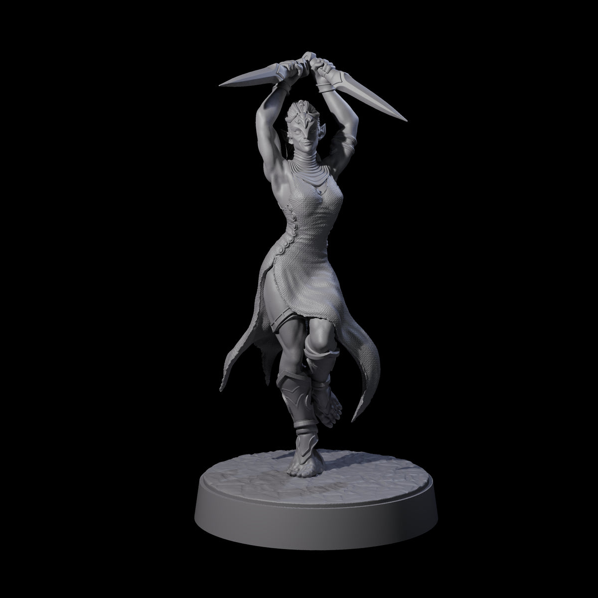 Five Slender Yuan-ti Priestesses Miniature for Dungeons and Dragons, Pathfinder or other TTRPGs