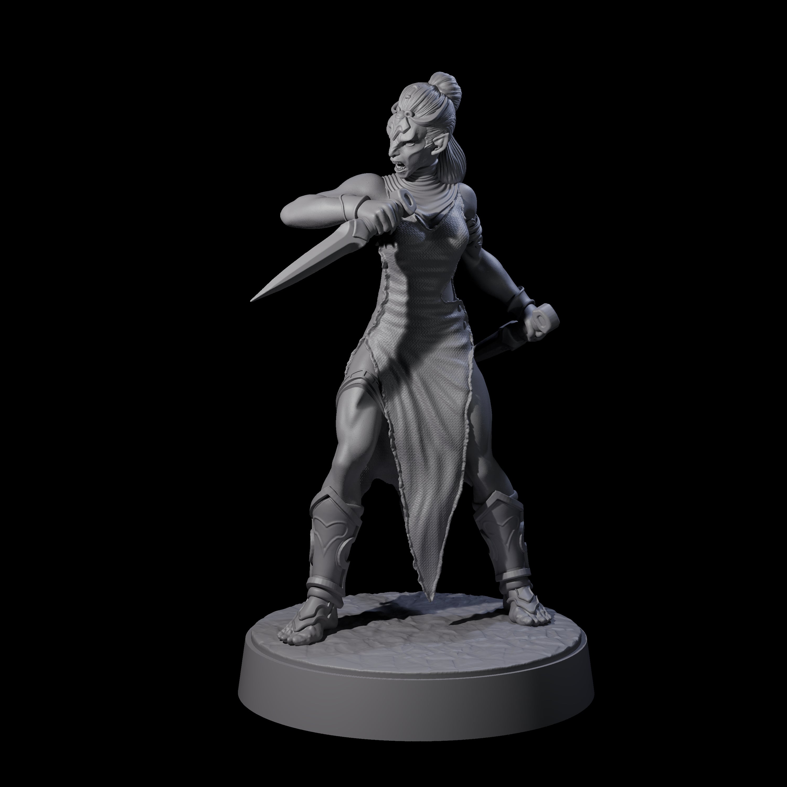 Five Slender Yuan-ti Priestesses Miniature for Dungeons and Dragons, Pathfinder or other TTRPGs