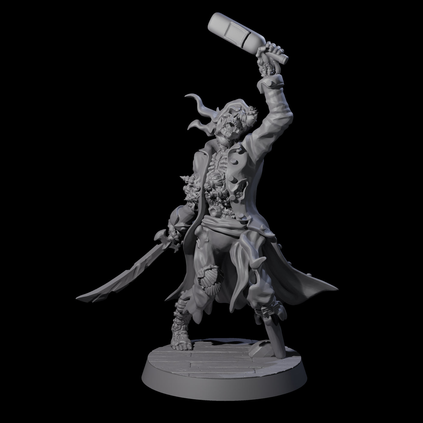 Five Soggy Undead Pirate Skeletons Miniature for Dungeons and Dragons, Pathfinder or other TTRPGs