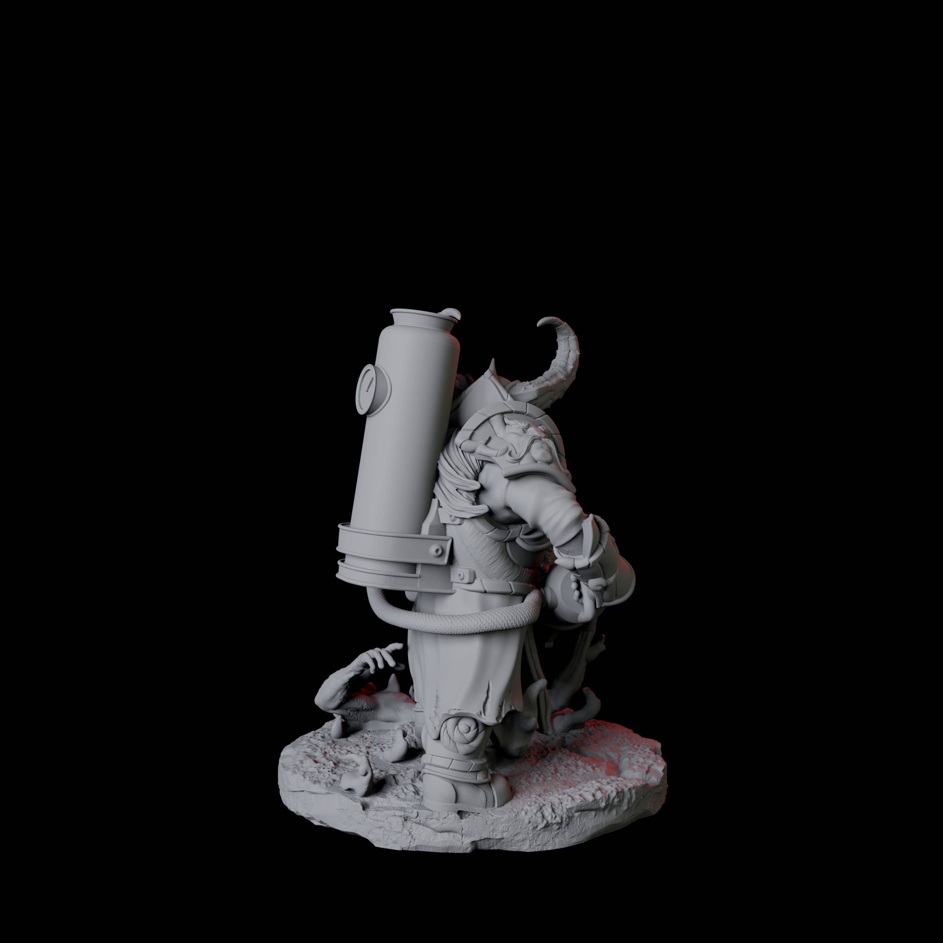 Flamethrower Soldier A Miniature for Dungeons and Dragons, Pathfinder or other TTRPGs