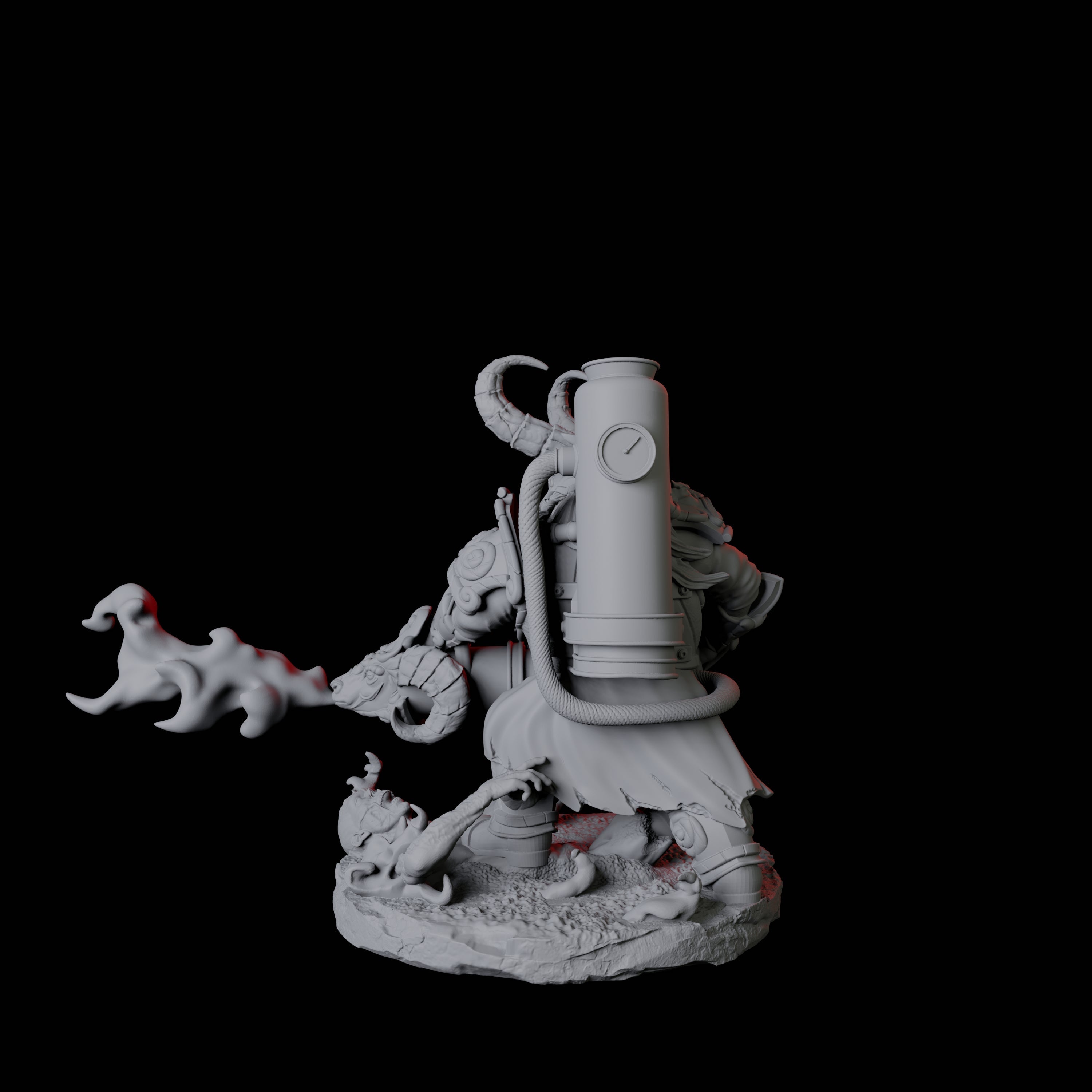 Flamethrower Soldier A Miniature for Dungeons and Dragons, Pathfinder or other TTRPGs