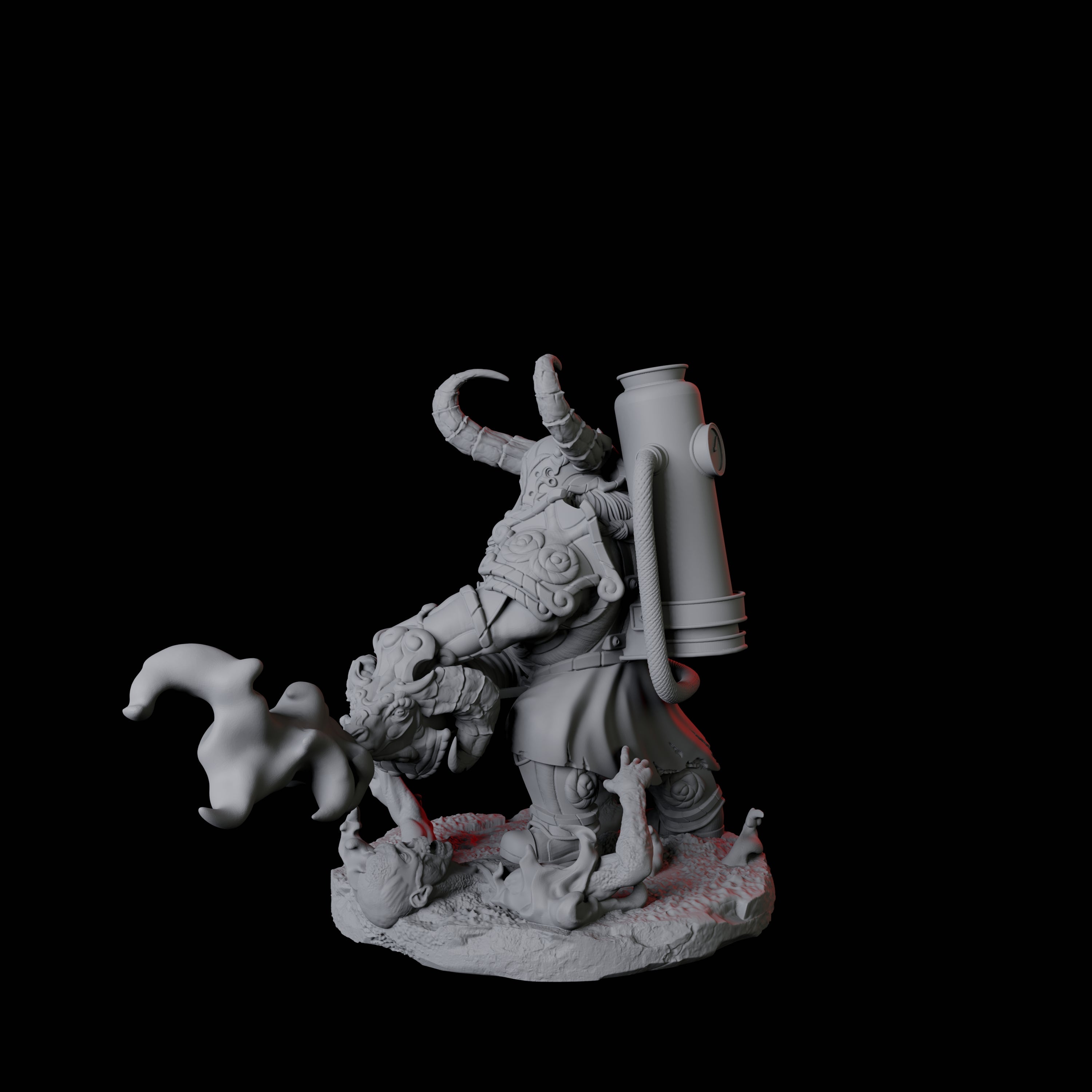 Flamethrower Soldier A Miniature for Dungeons and Dragons, Pathfinder or other TTRPGs