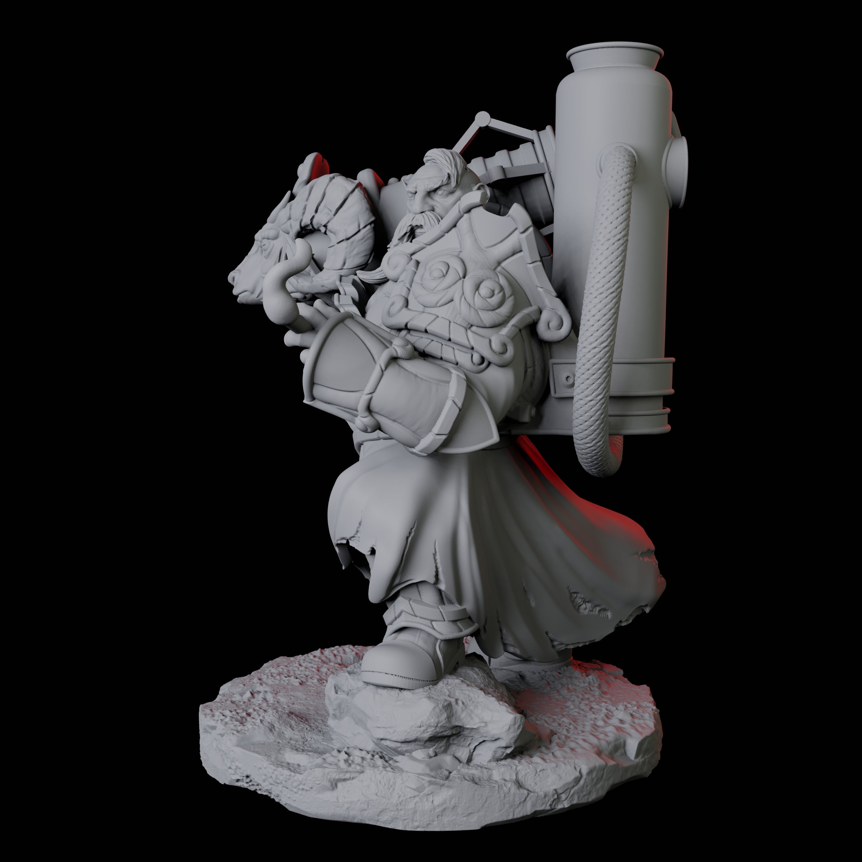 Flamethrower Soldier B Miniature for Dungeons and Dragons, Pathfinder or other TTRPGs