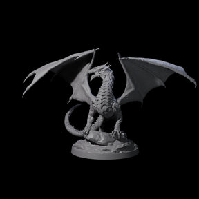 Flaming Adult Red Dragon Miniature for Dungeons and Dragons, Pathfinder or other TTRPGs