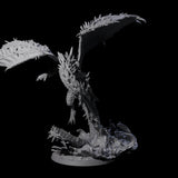 Flaming Crystal Dragon Miniature for Dungeons and Dragons, Pathfinder or other TTRPGs
