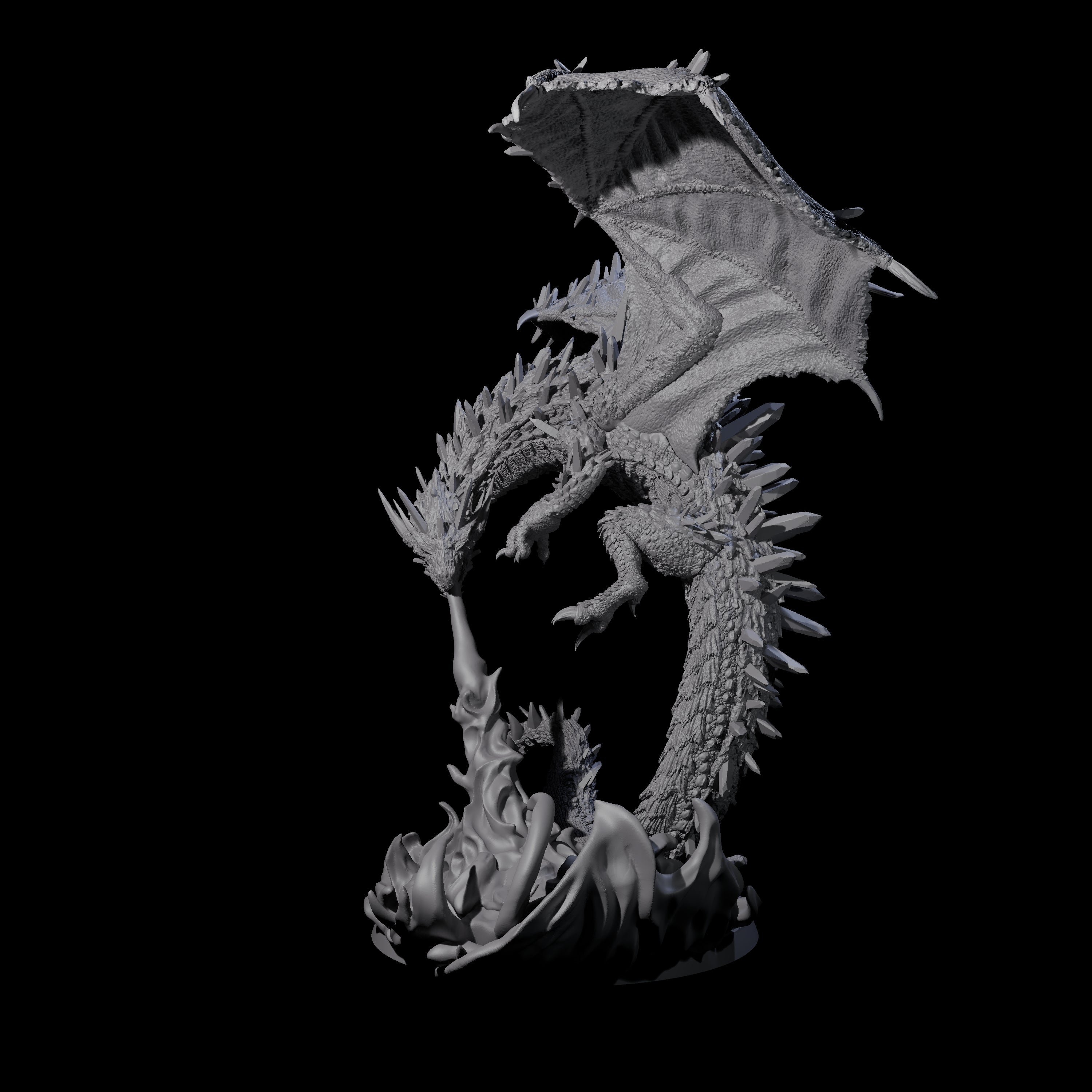 Flaming Crystal Dragon Miniature for Dungeons and Dragons, Pathfinder or other TTRPGs
