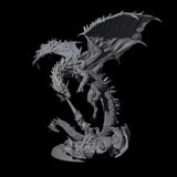 Flaming Crystal Dragon Miniature for Dungeons and Dragons, Pathfinder or other TTRPGs