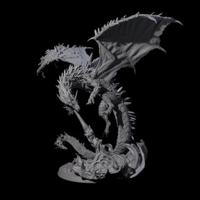 Flaming Crystal Dragon Miniature for Dungeons and Dragons, Pathfinder or other TTRPGs