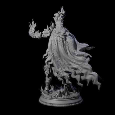 Flaming Death Knight Miniature for Dungeons and Dragons, Pathfinder or other TTRPGs
