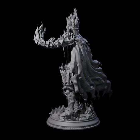 Flaming Death Knight Miniature for Dungeons and Dragons, Pathfinder or other TTRPGs