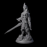 Flaming Death Knight Miniature for Dungeons and Dragons, Pathfinder or other TTRPGs