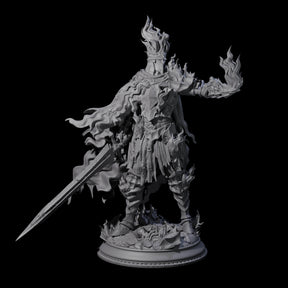 Flaming Death Knight Miniature for Dungeons and Dragons, Pathfinder or other TTRPGs