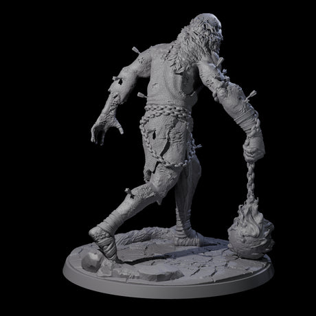 Flaming Mace Undead Giant Miniature for Dungeons and Dragons, Pathfinder or other TTRPGs