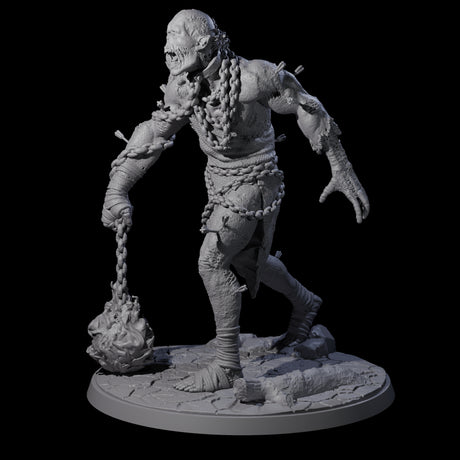 Flaming Mace Undead Giant Miniature for Dungeons and Dragons, Pathfinder or other TTRPGs