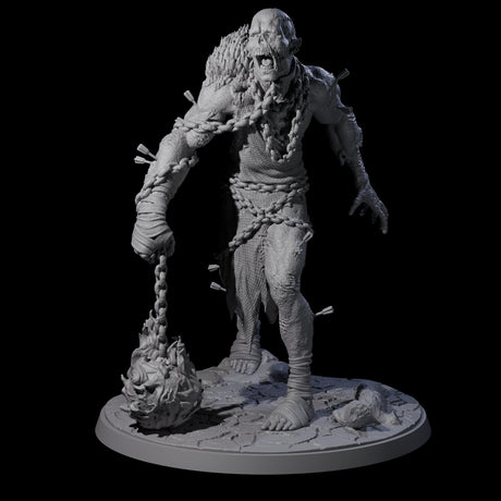 Flaming Mace Undead Giant Miniature for Dungeons and Dragons, Pathfinder or other TTRPGs