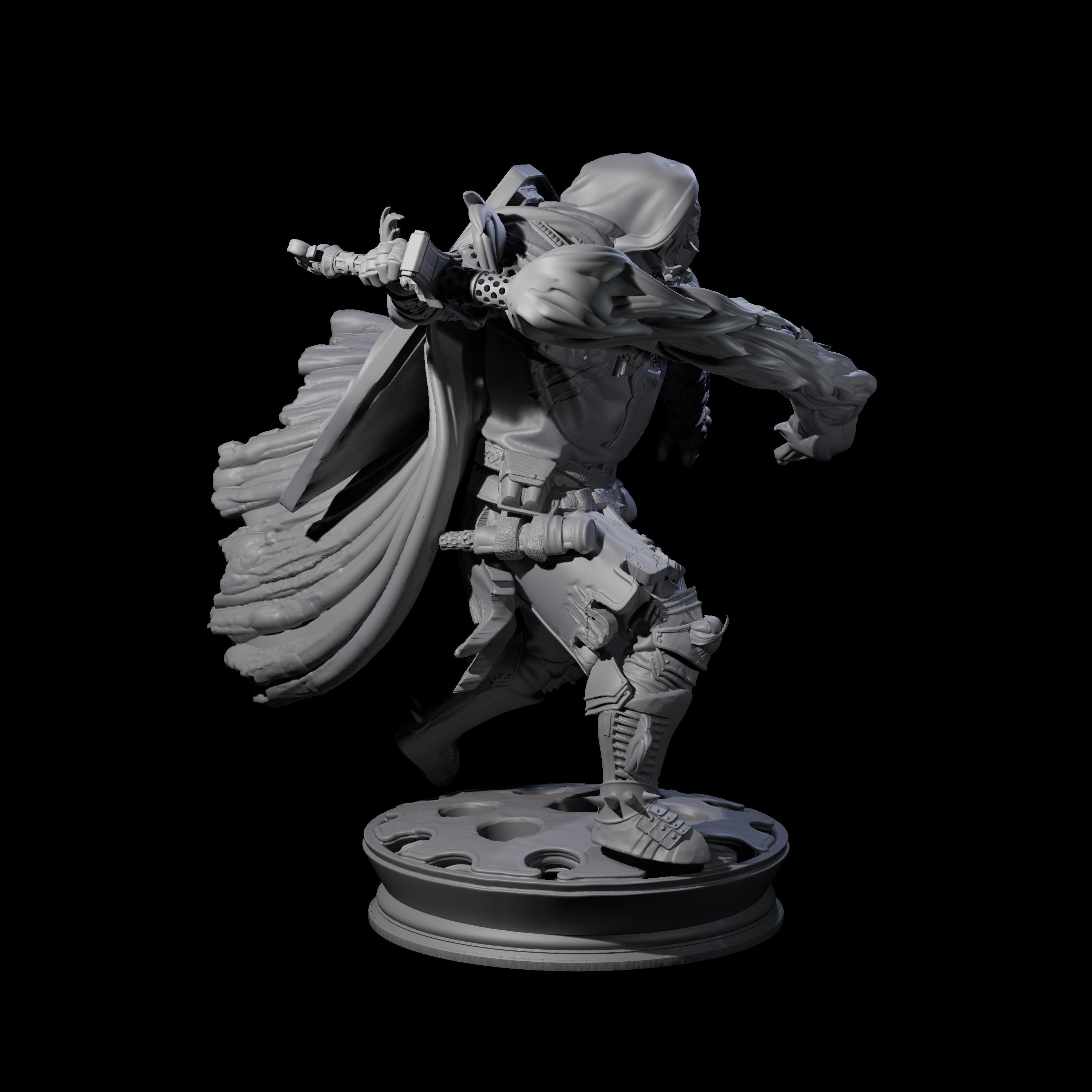 Flaming Masked Fighter Miniature for Dungeons and Dragons, Pathfinder or other TTRPGs