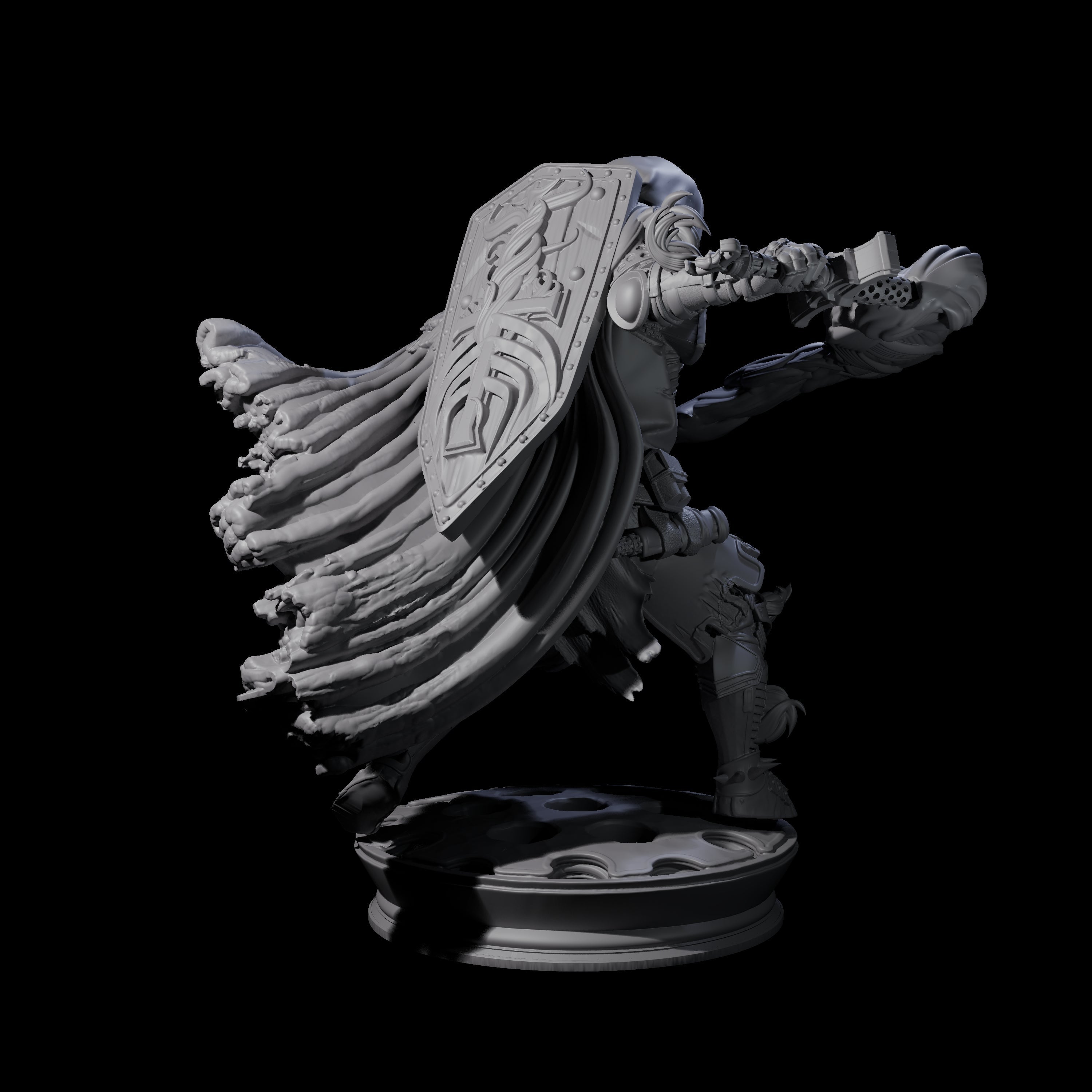 Flaming Masked Fighter Miniature for Dungeons and Dragons, Pathfinder or other TTRPGs