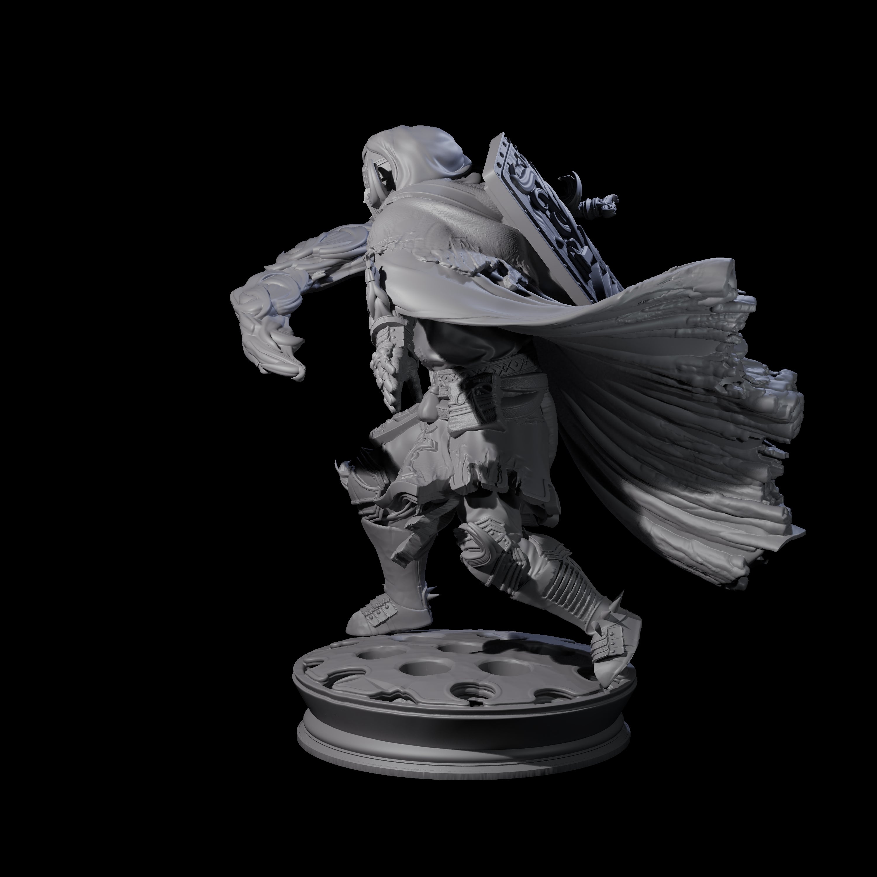 Flaming Masked Fighter Miniature for Dungeons and Dragons, Pathfinder or other TTRPGs