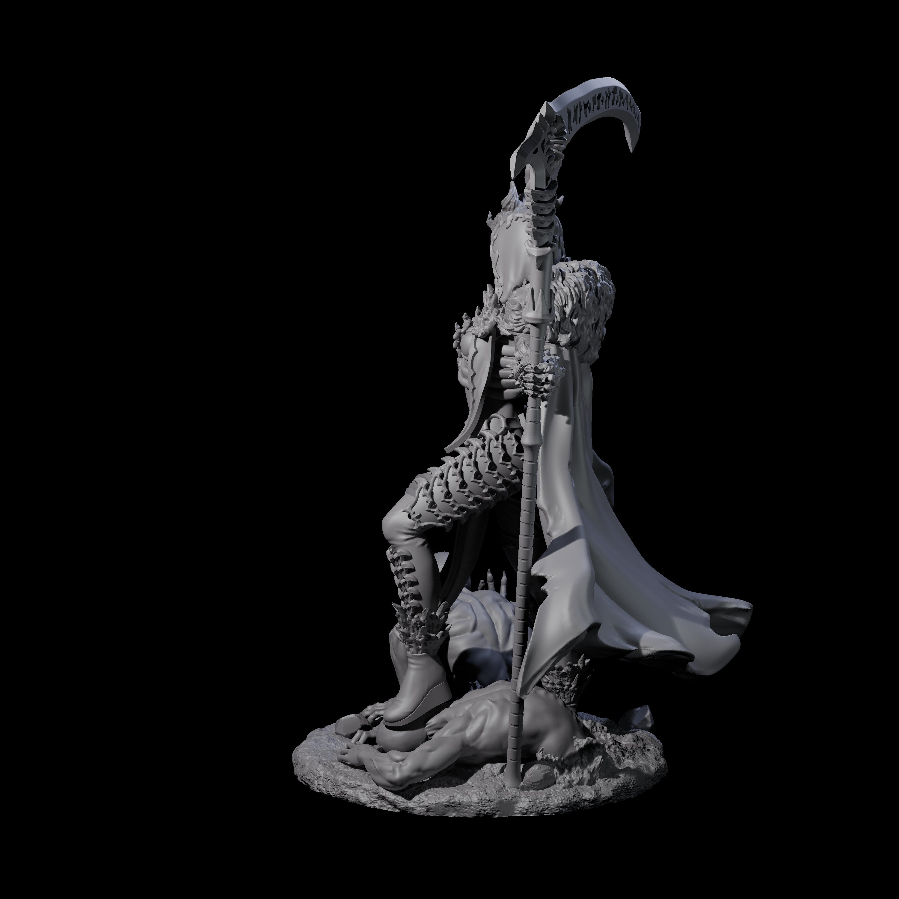 Flaming Necromancer Miniature for Dungeons and Dragons, Pathfinder or other TTRPGs