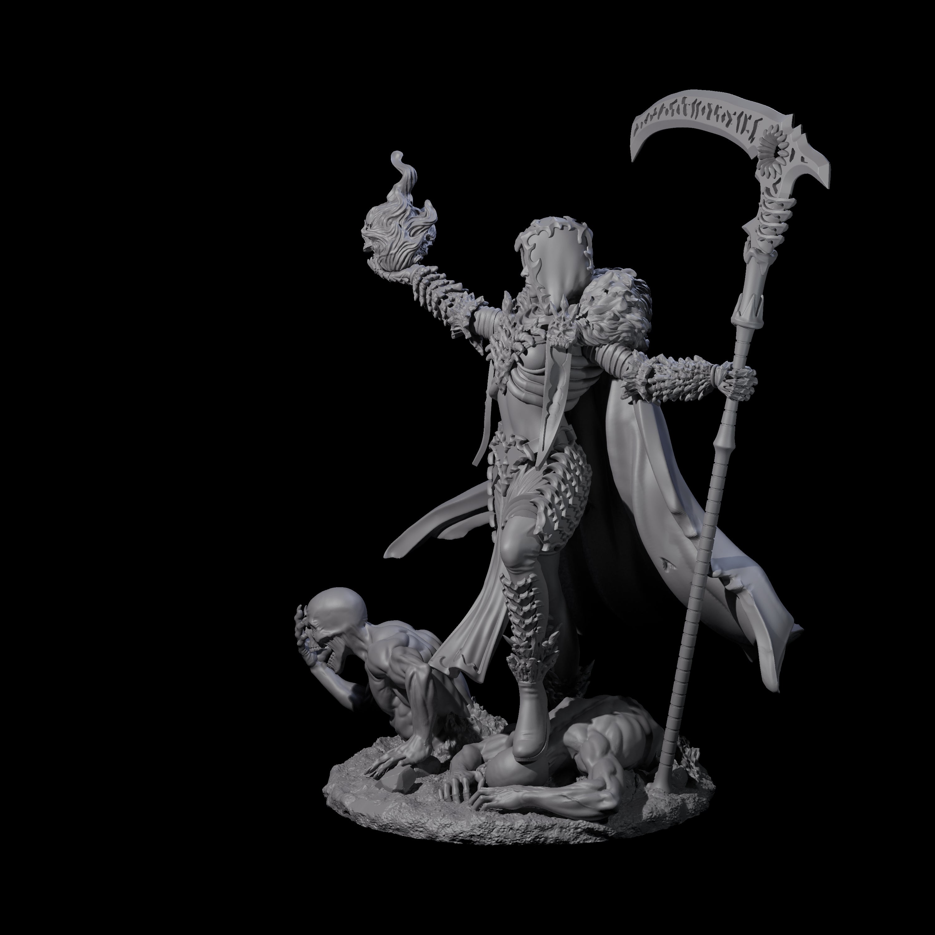 Flaming Necromancer Miniature for Dungeons and Dragons, Pathfinder or other TTRPGs