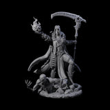 Flaming Necromancer Miniature for Dungeons and Dragons, Pathfinder or other TTRPGs