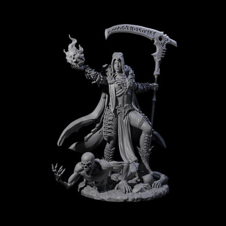 Flaming Necromancer Miniature for Dungeons and Dragons, Pathfinder or other TTRPGs